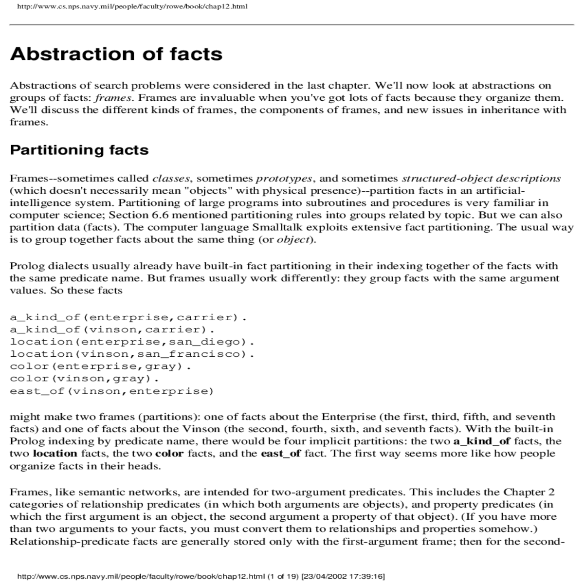 and seventh facts and one facts about the vinson t