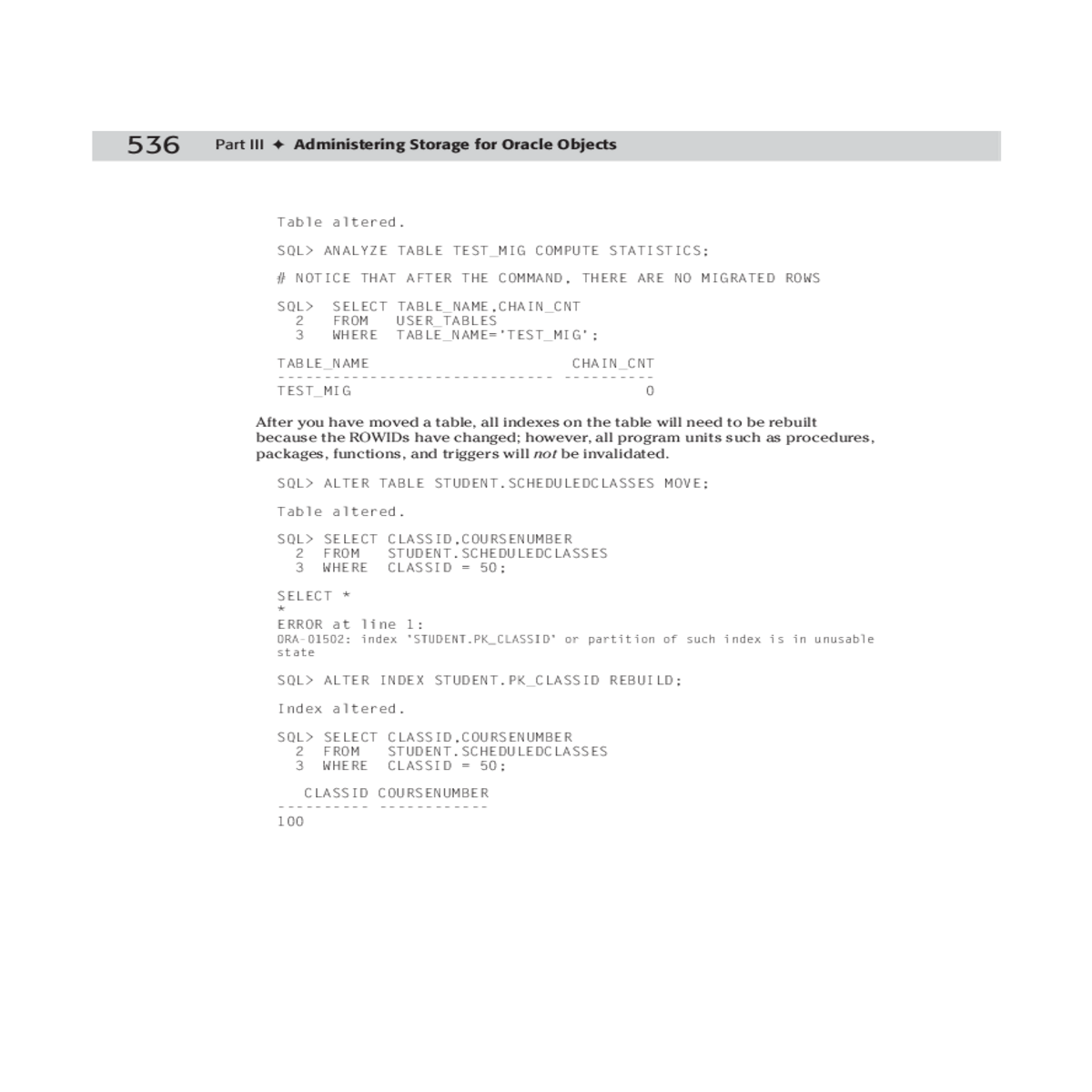 you must first run the analyze table command