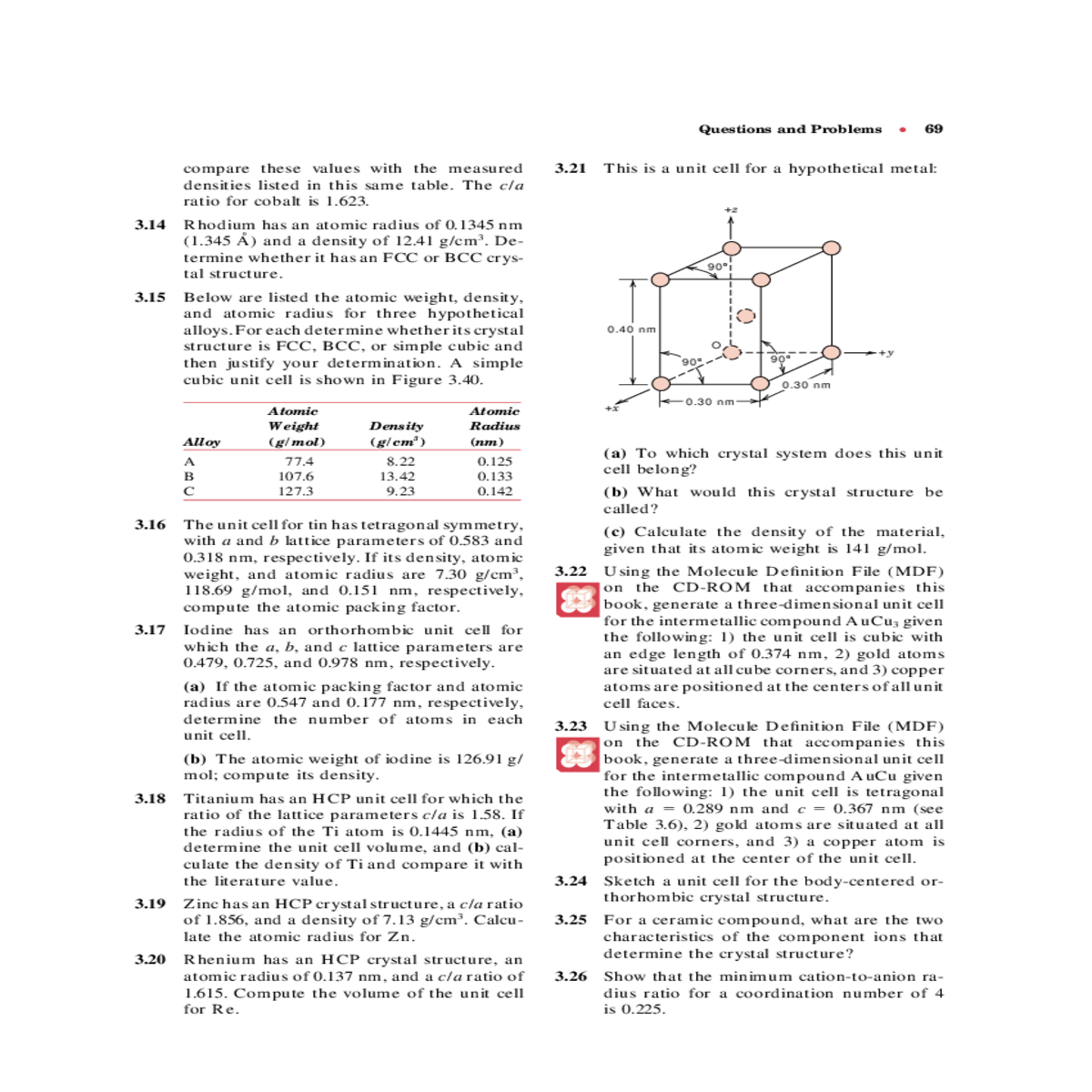 respectively the atomic packing factor and atomic 
