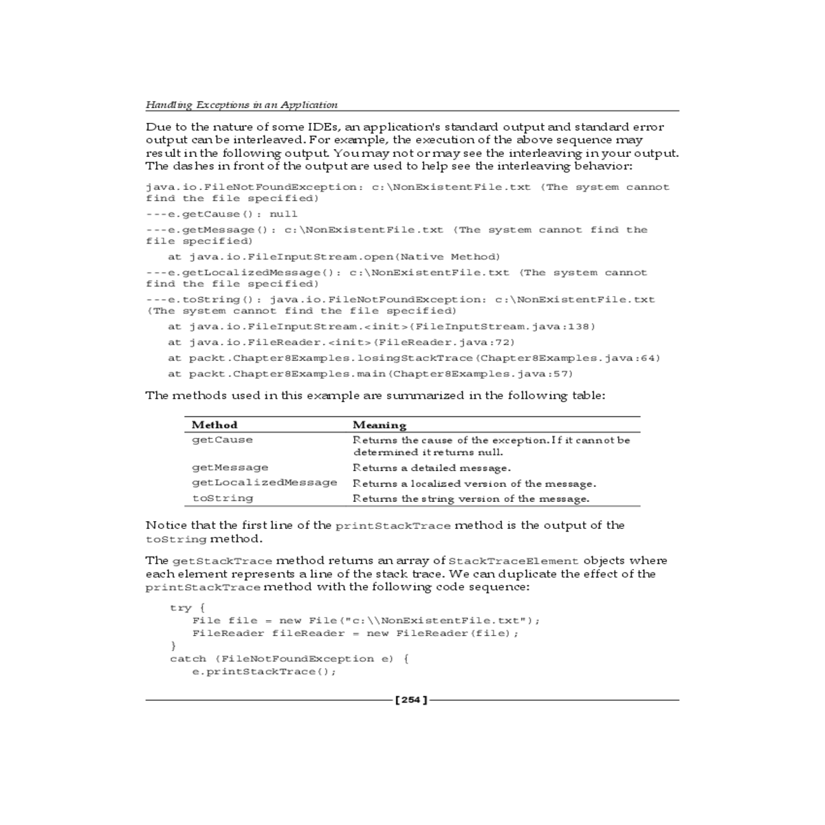 application standard output and standard error out