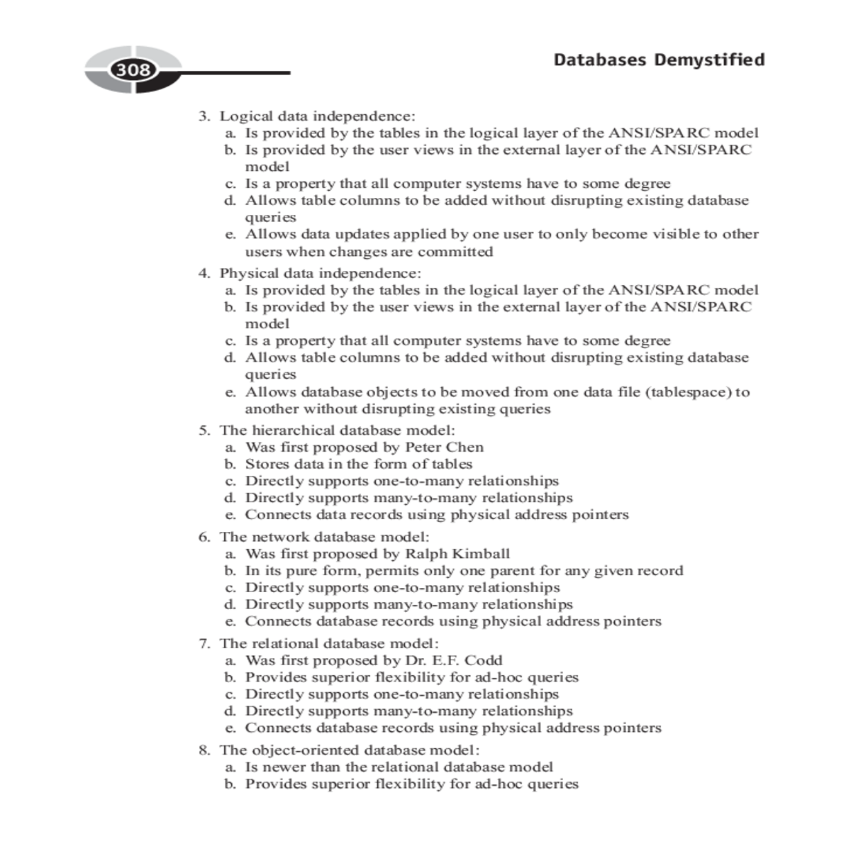 provided the tables the logical layer the ansi mod
