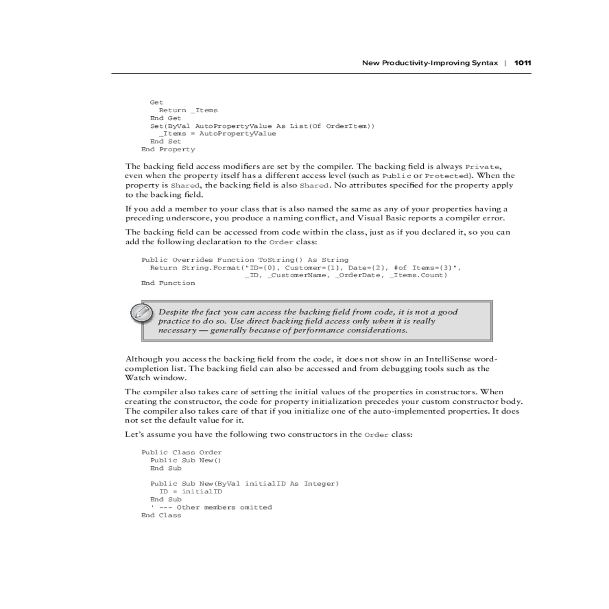 the code for property initialization precedes your