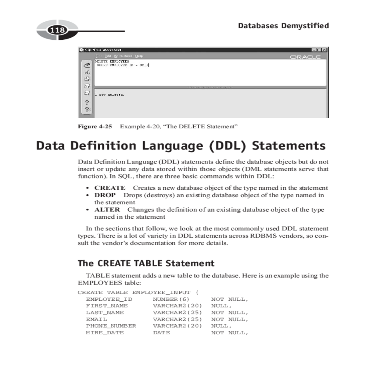 there lot variety ddl statements across rdbms vend
