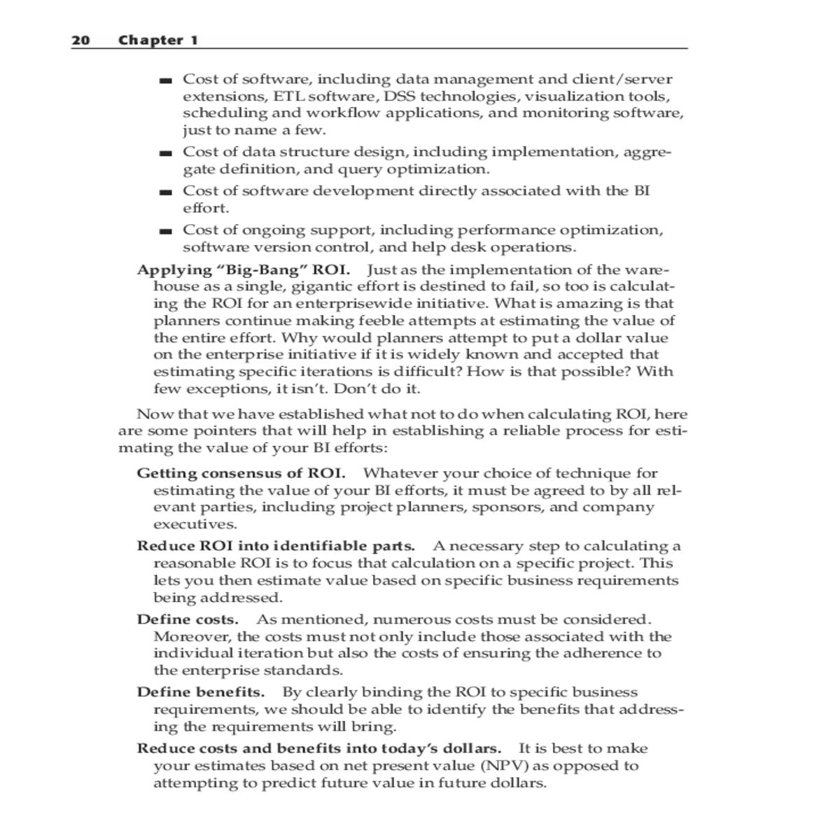 clearly binding the roi specific business requirem