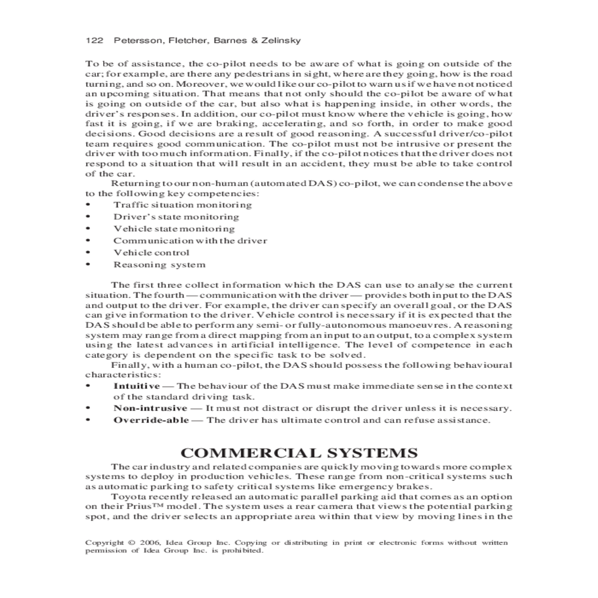 systems that assist the driver controlling the car
