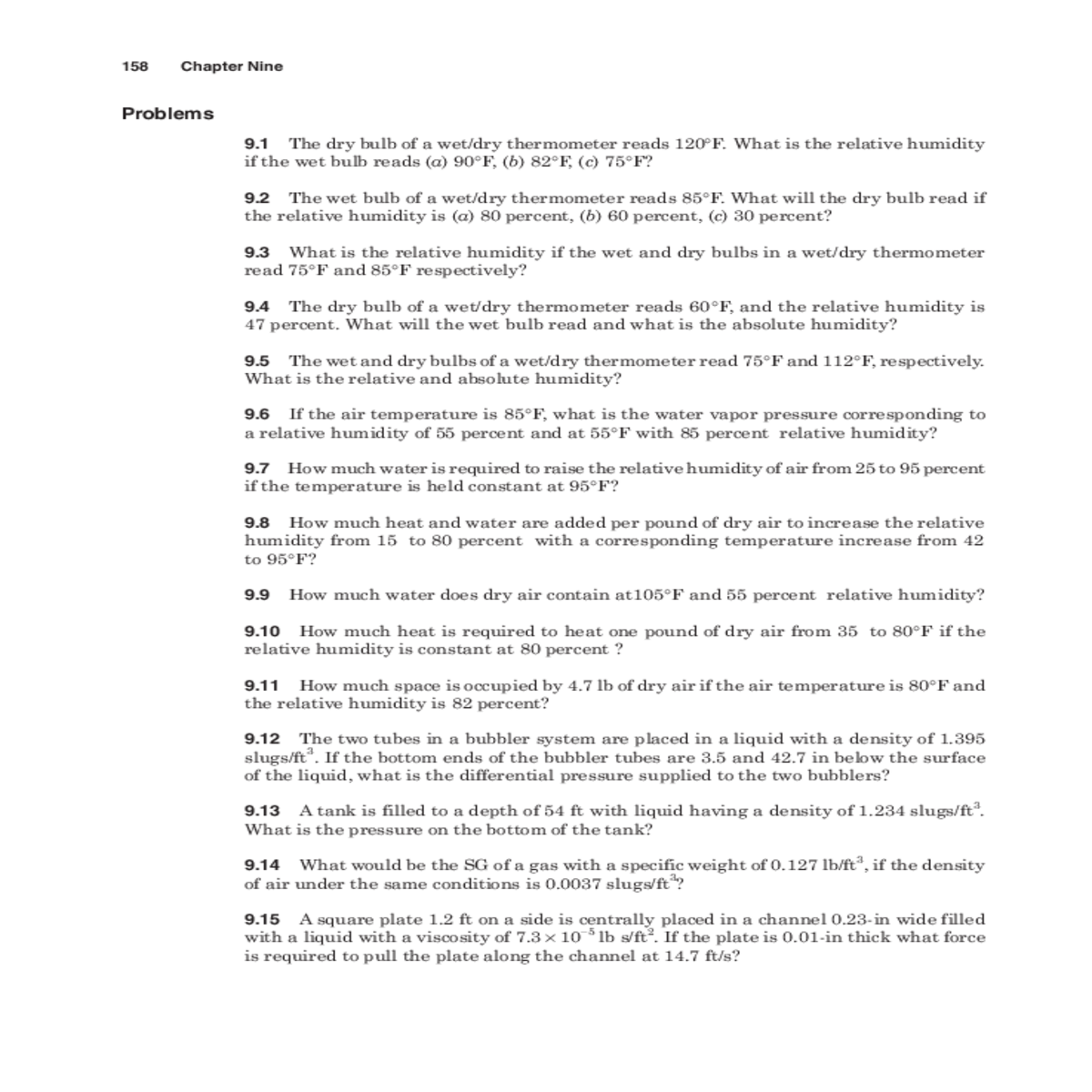 chapter nineproblems the dry bulb wet thermometer 