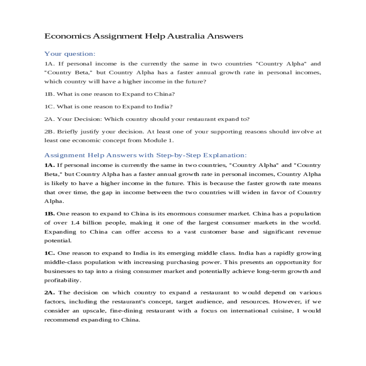 assignment help answers with stepbystep explanatio