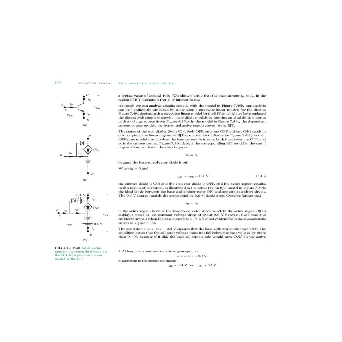 the saturation region model for the bjt shown figu