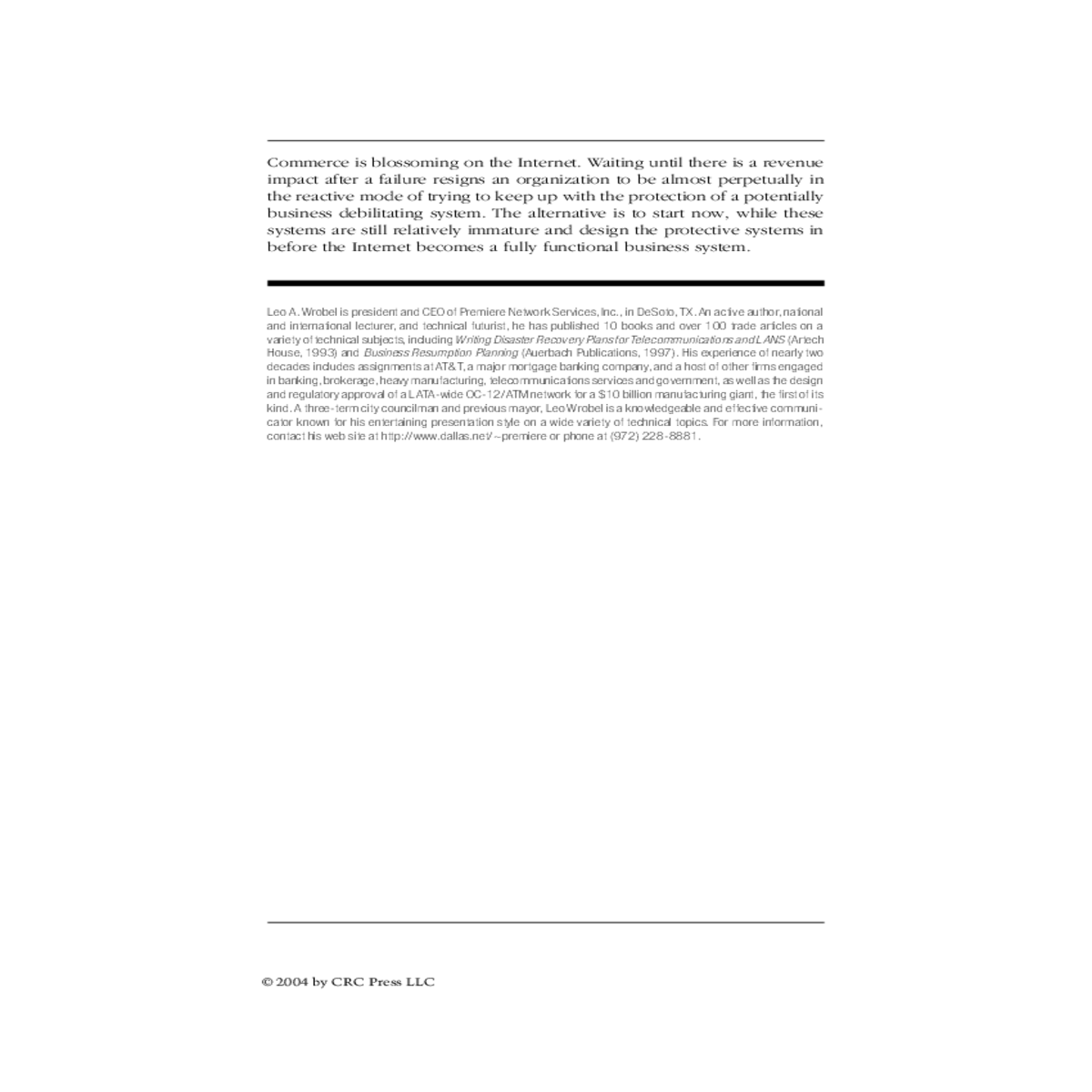 and business resumption planning auerbach publicat