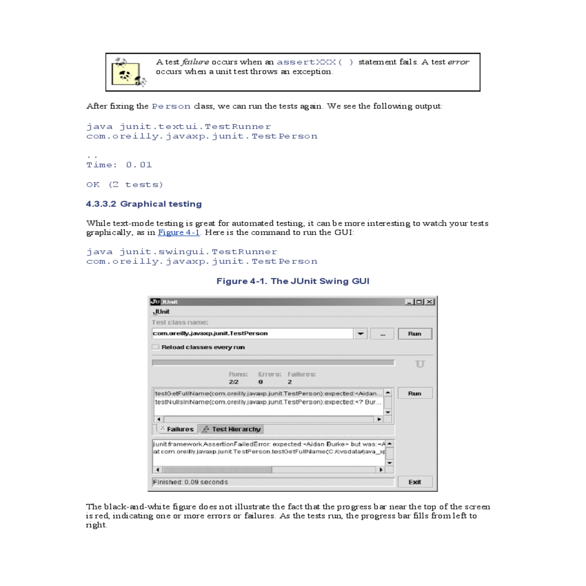 here the command run the gui java junit com figure