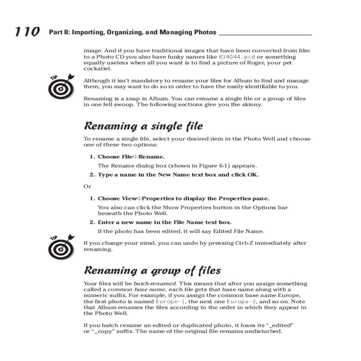 choose filerename rename dialog box shown figure a