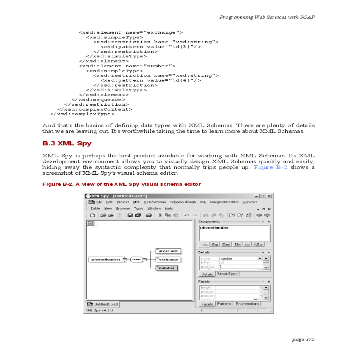 figure shows screenshot xml spy visual schema edit