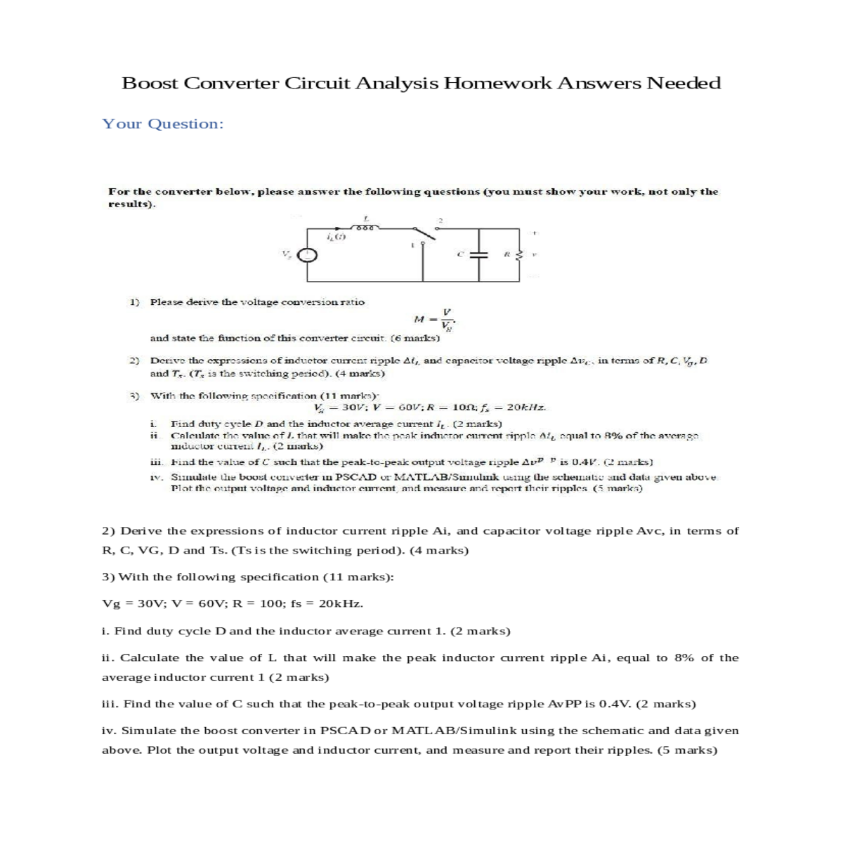 plot the output voltage and inductor current