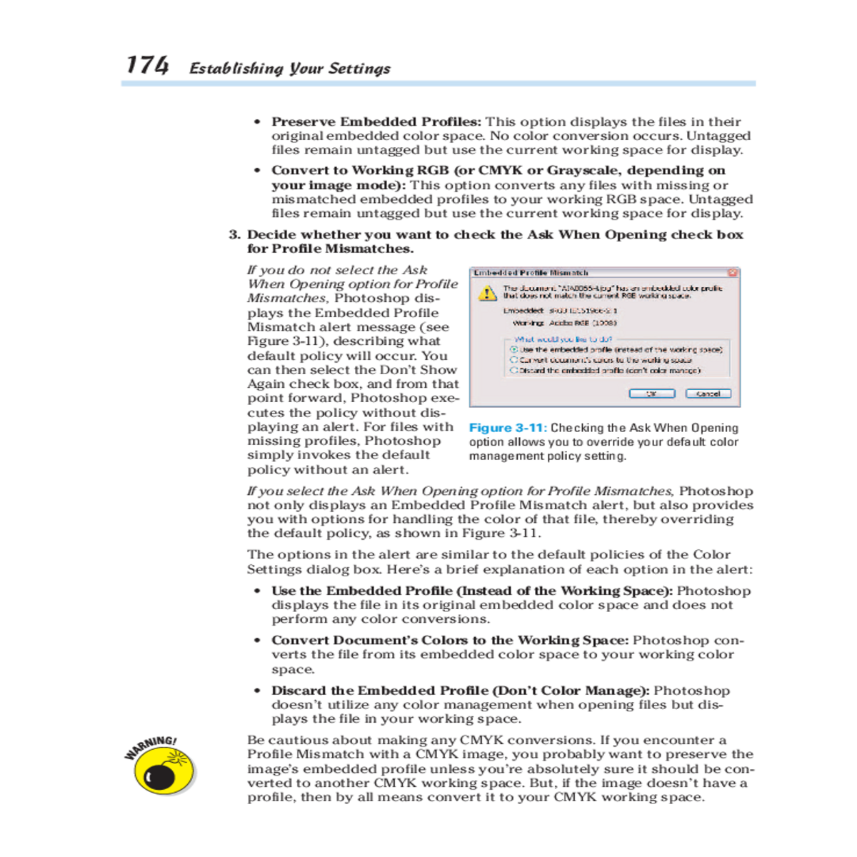 photoshop not only displays embedded profile misma