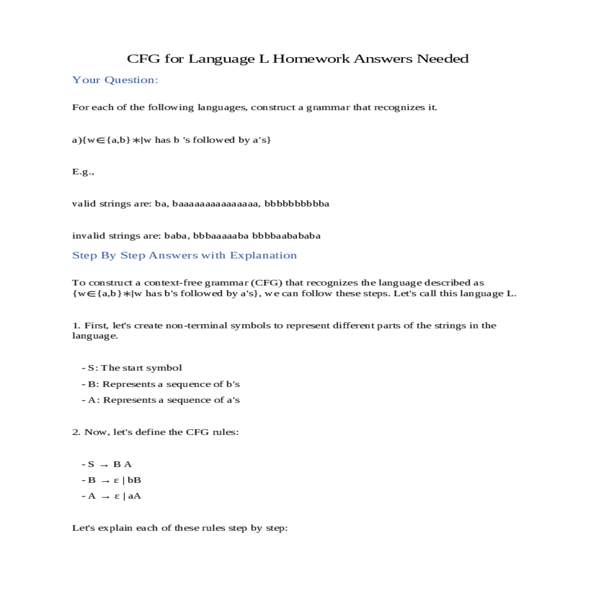step by step answers with explanation
