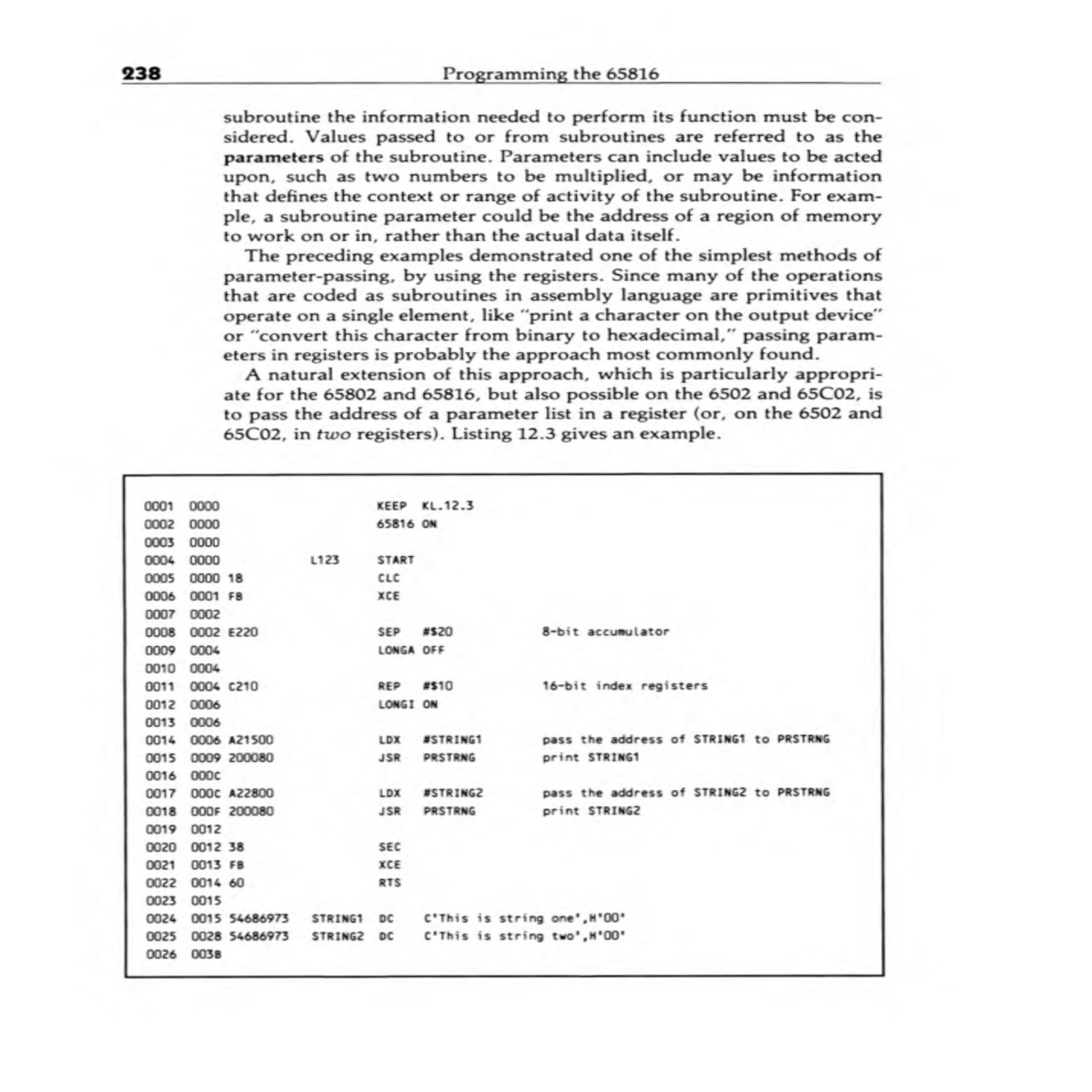 parameters are often passed fixed memory locations