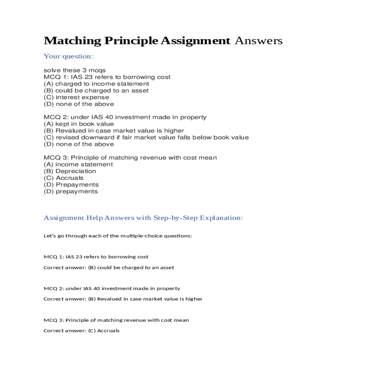 assignment help answers with stepbystep explanatio