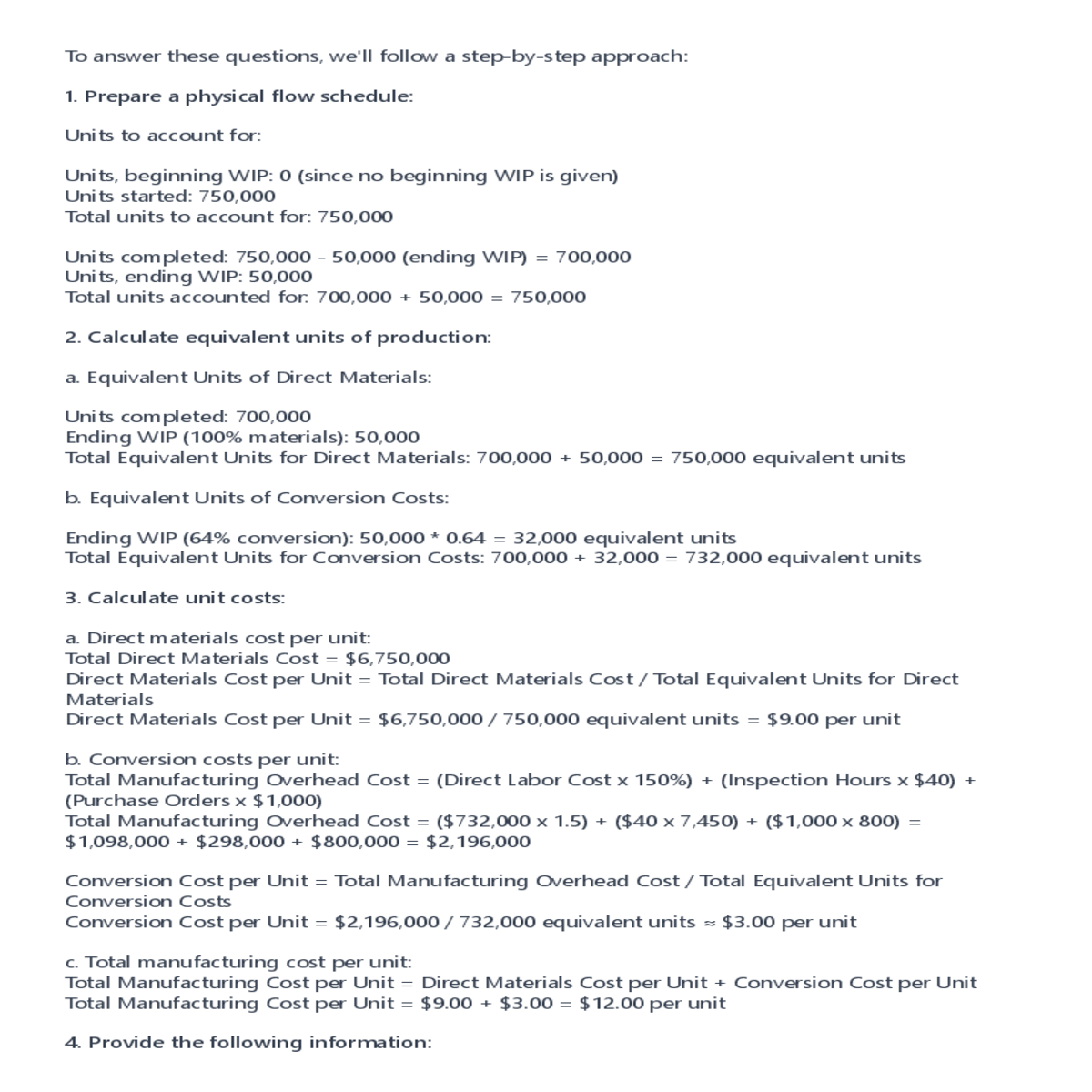 calculate equivalent units production