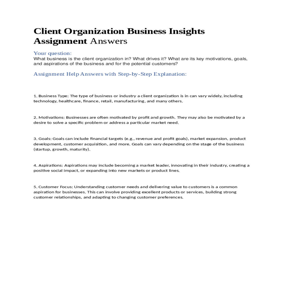 assignment help answers with stepbystep explanatio