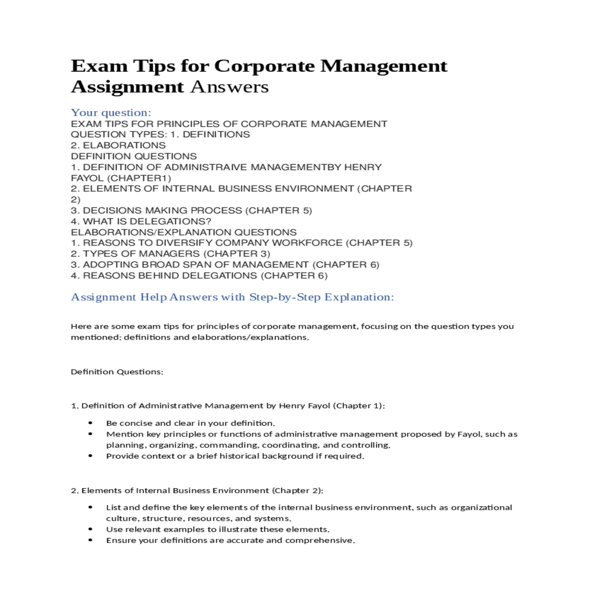 elements internal business environment chapter
