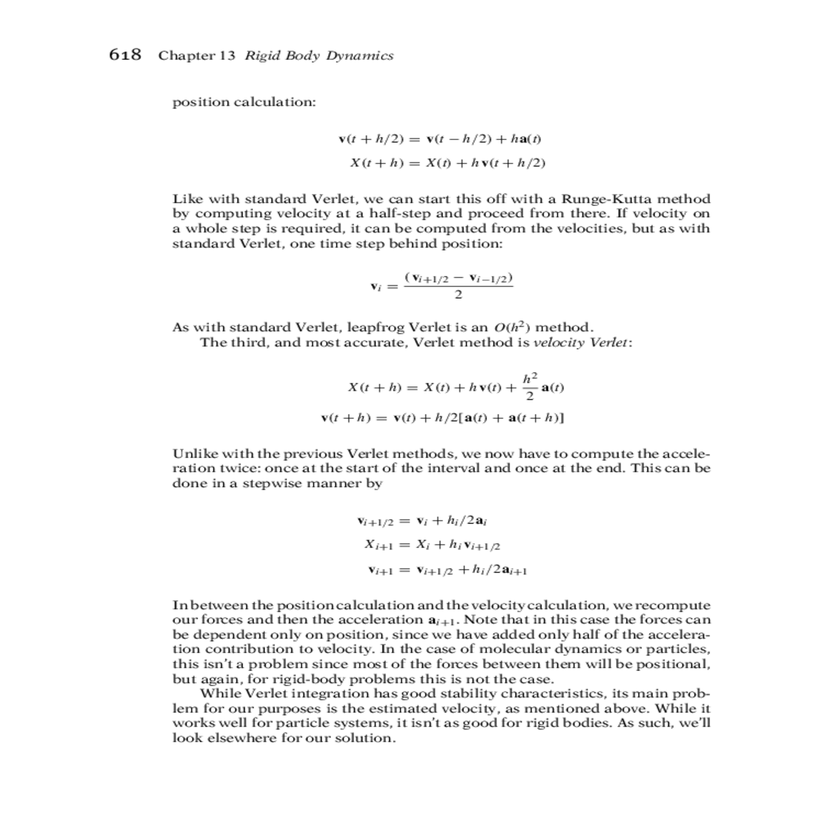 verlet method velocity verlet with the previous ve
