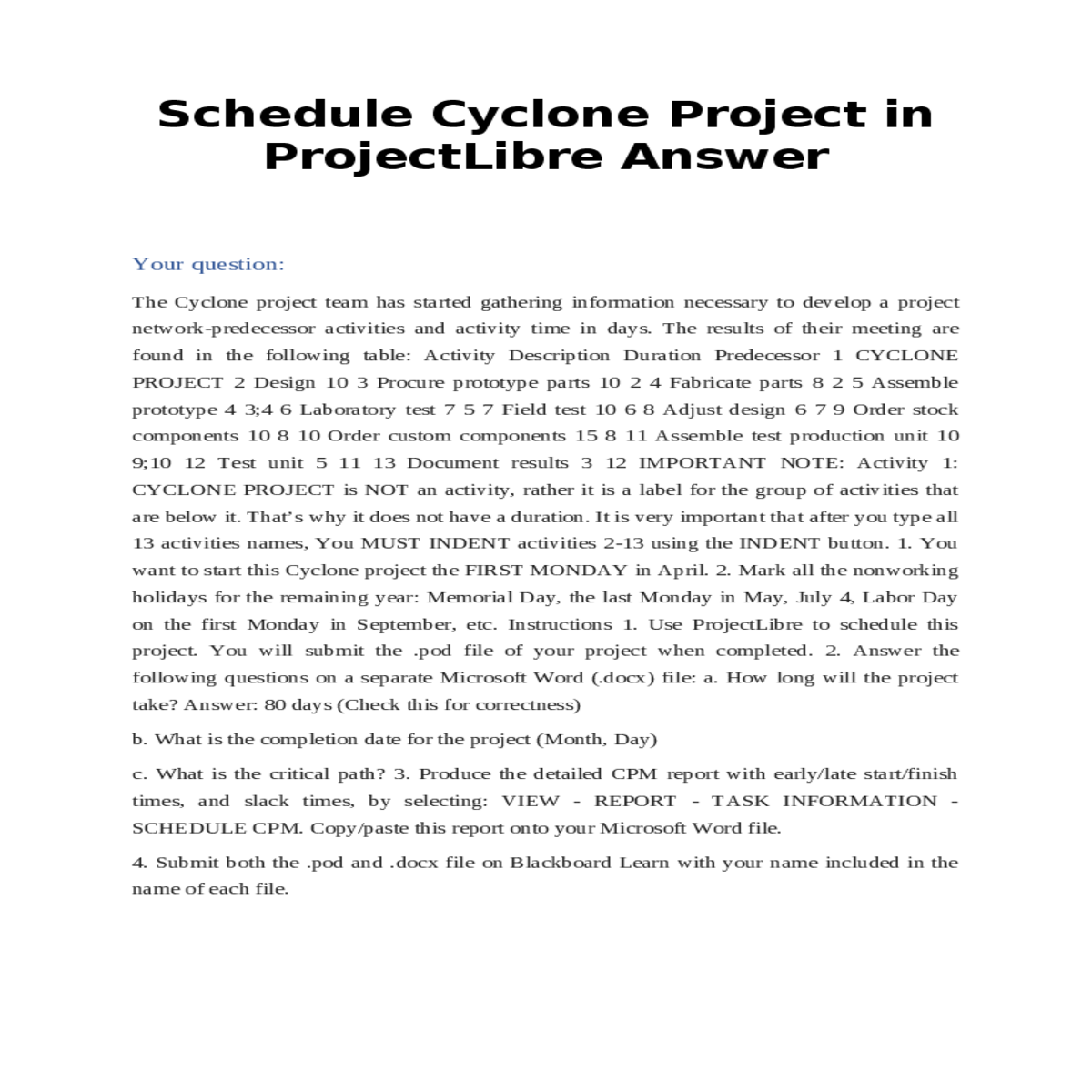 selecting view report task information schedule cp