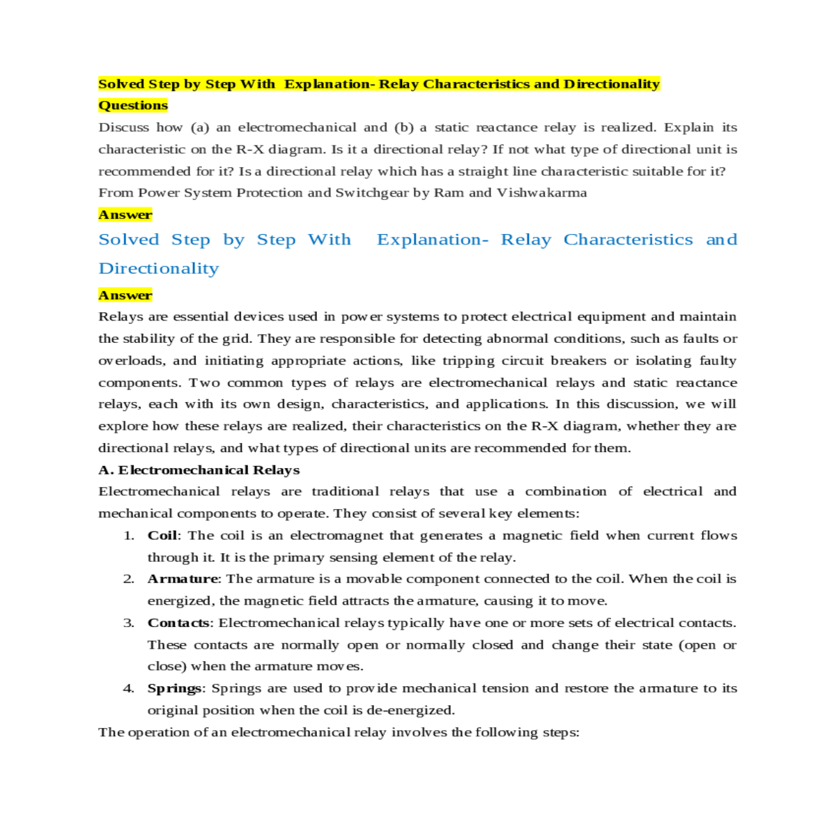 the magnetic field attracts the armature