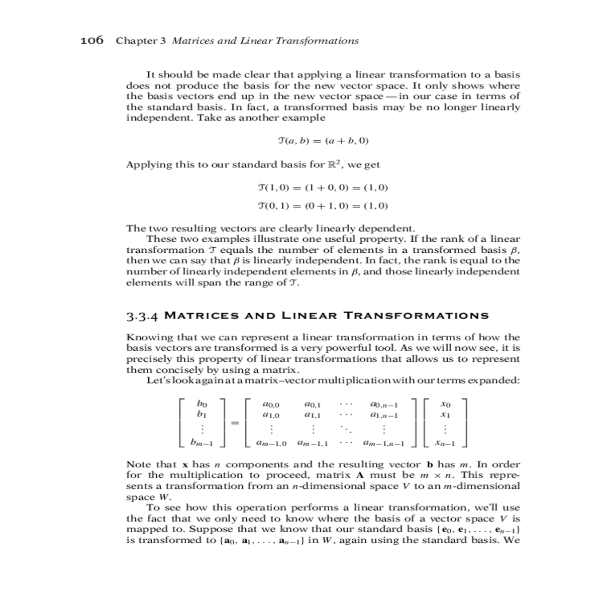 the rank equal the number linearly independent ele