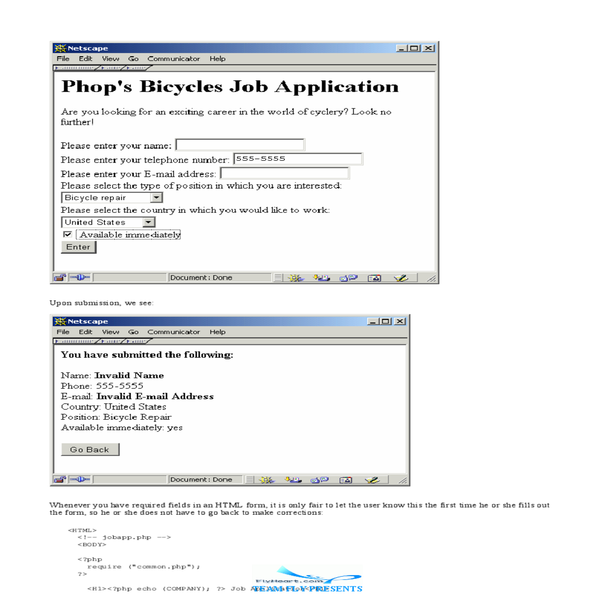 see you have required fields html form