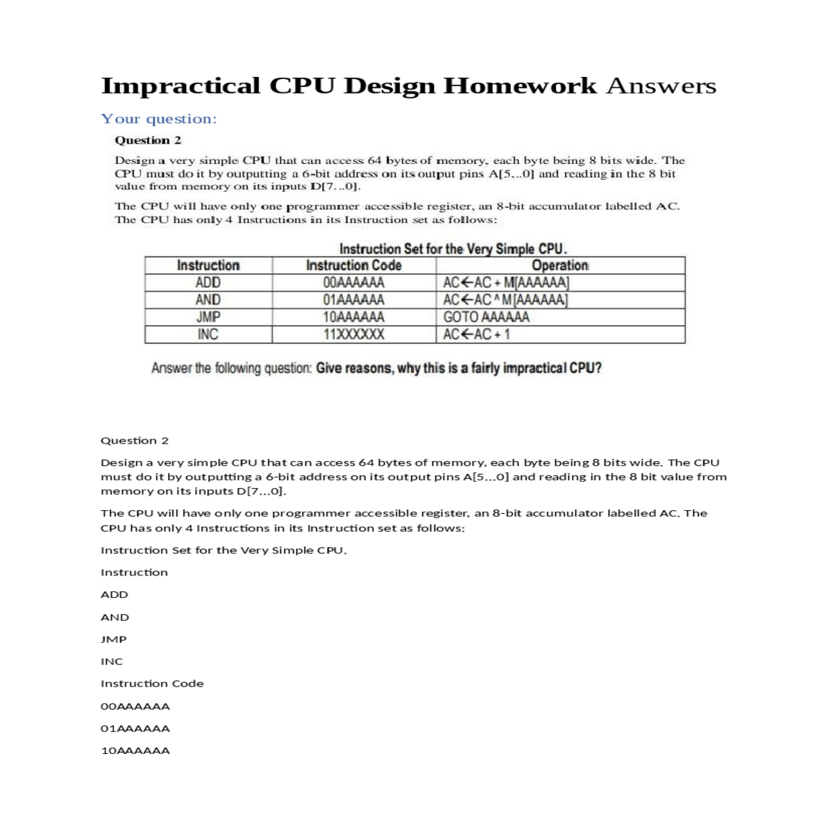 limited data width the cpu operates bit data