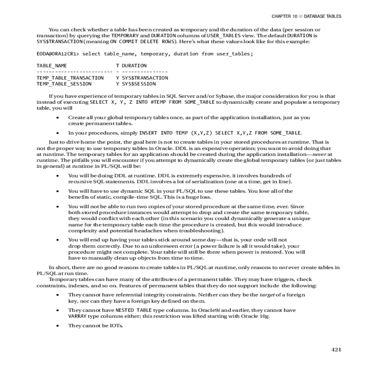 the use temporary table process the correct approa