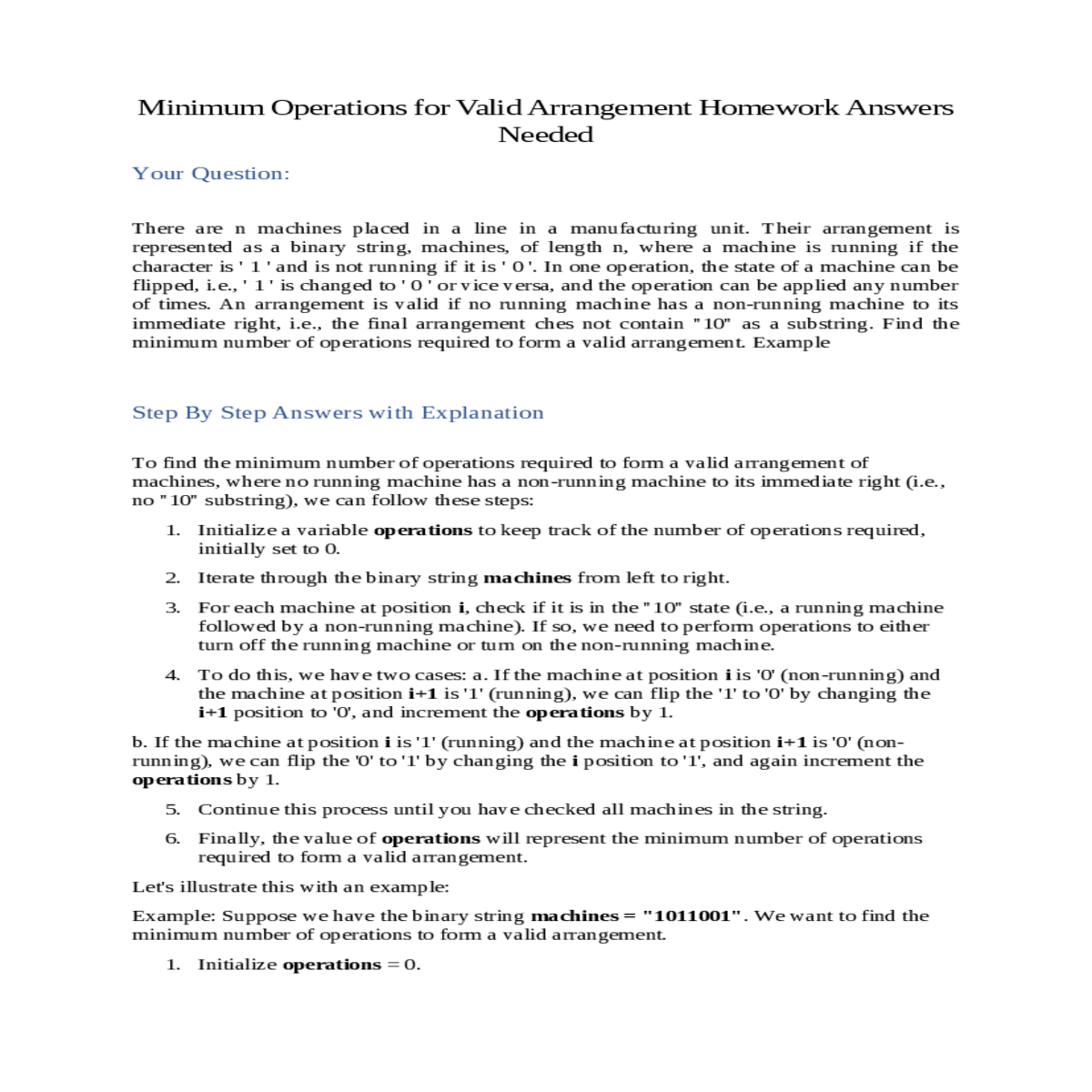 minimum operations for valid arrangement homework 
