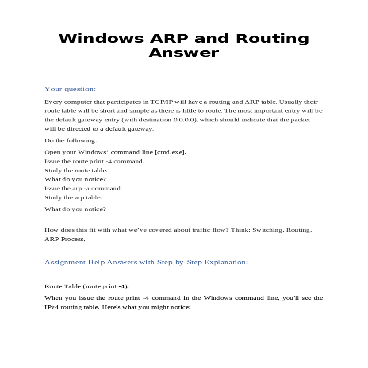 you see the arp address resolution protocol table