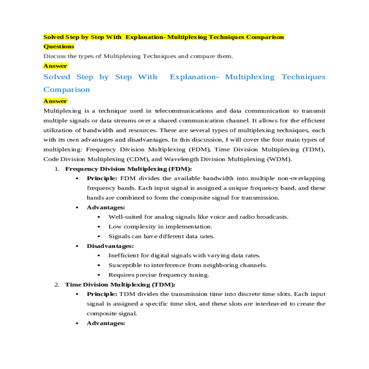 code division multiplexing cdm