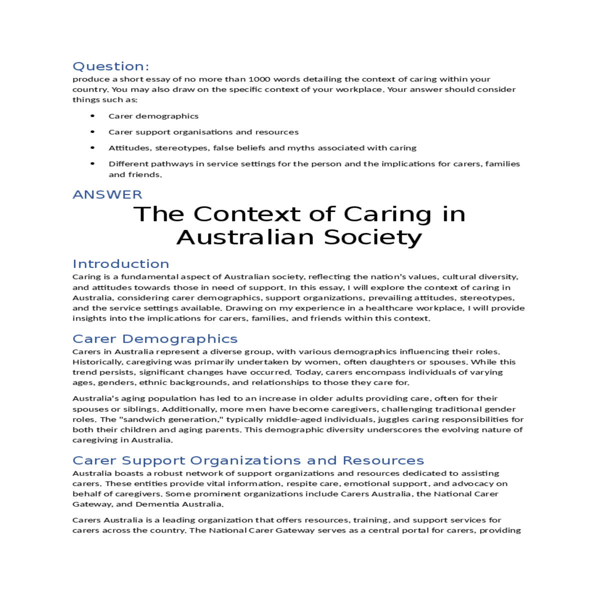 different pathways in service settings and implica