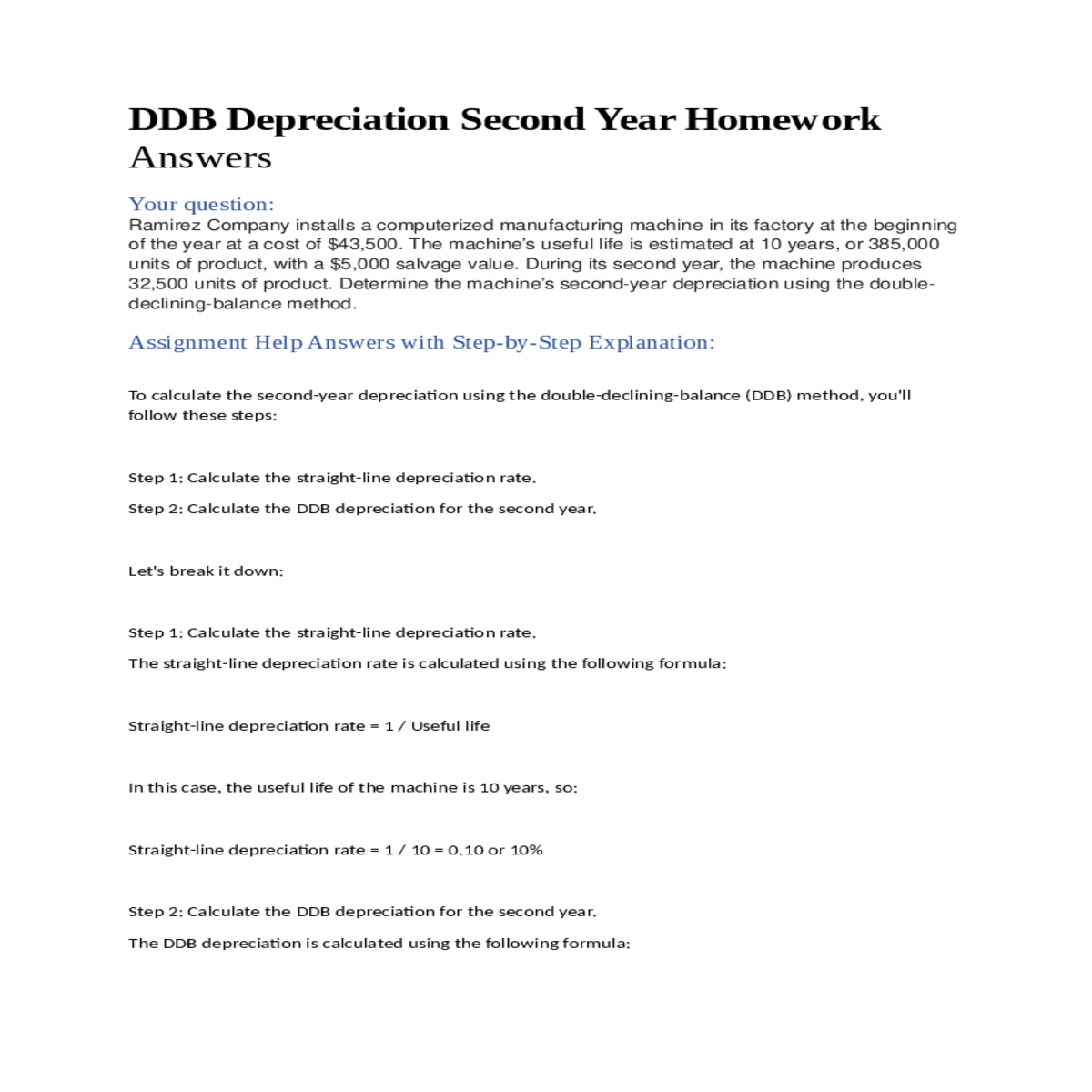 assignment help answers with stepbystep explanatio