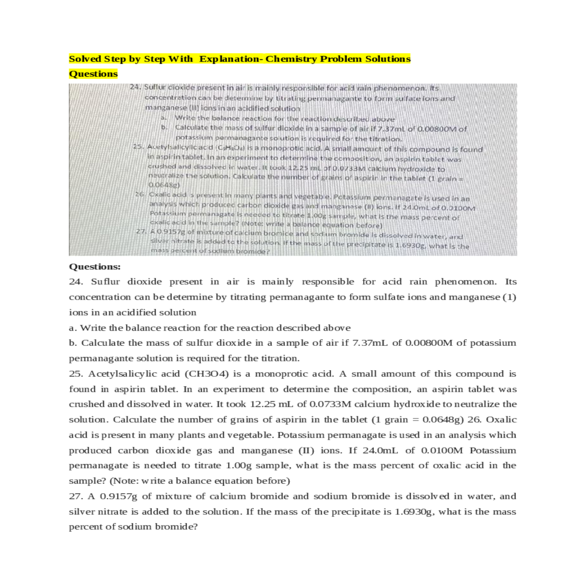 mixture calcium bromide and sodium bromide dissolv