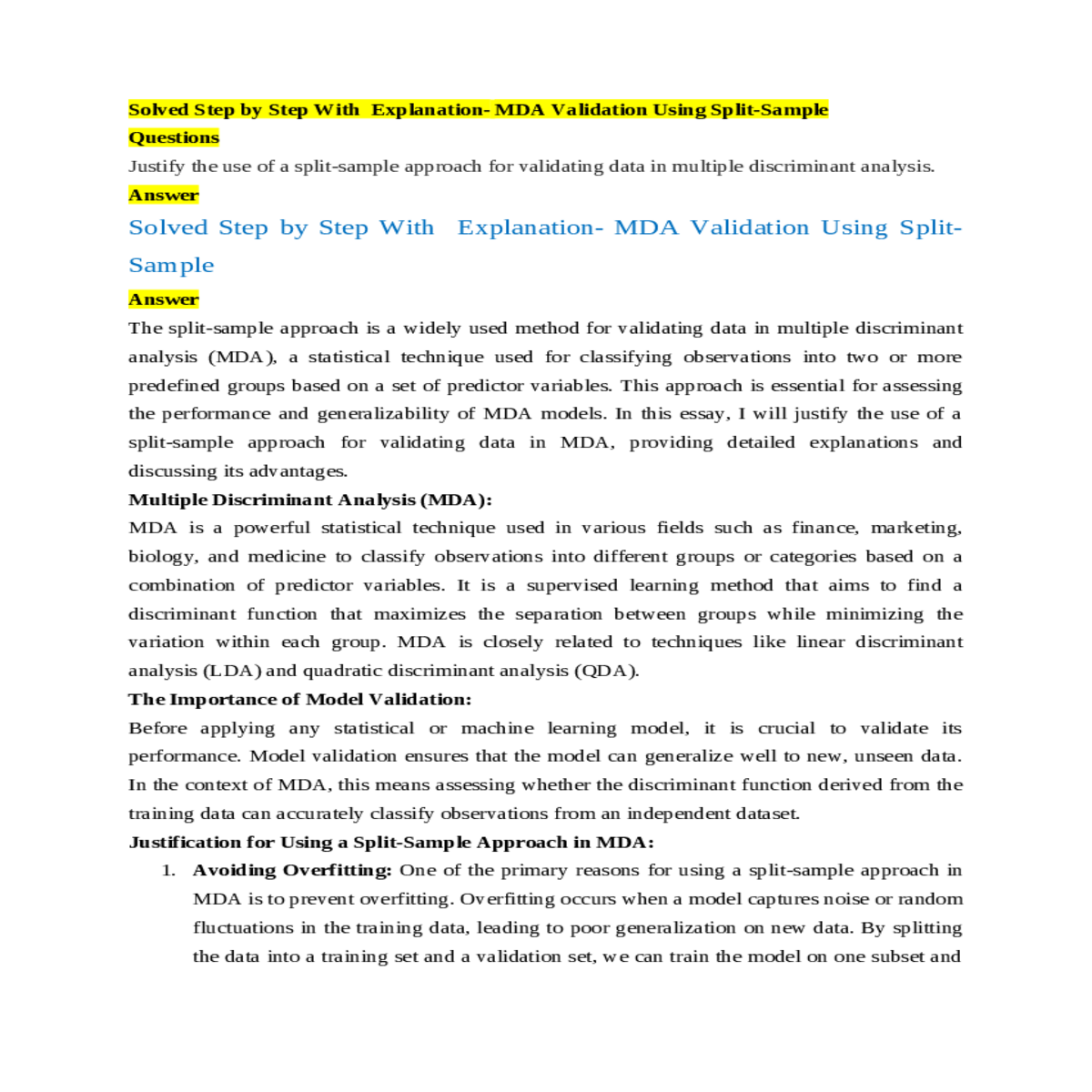splitting the data into training set and validatio