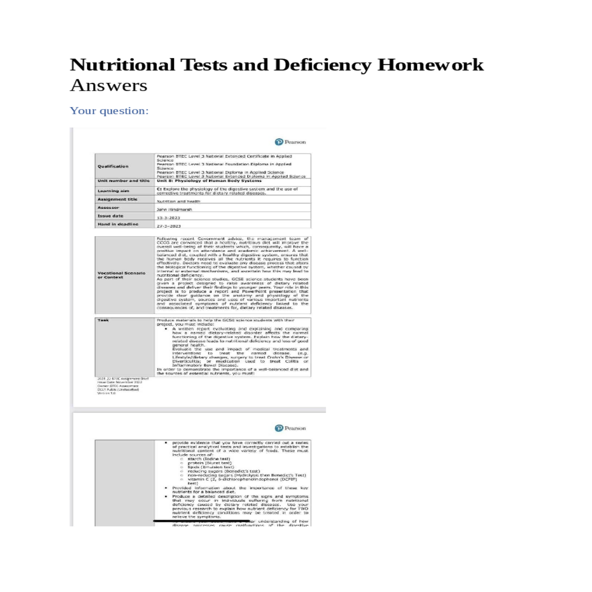 assignment help answers with stepbystep explanatio