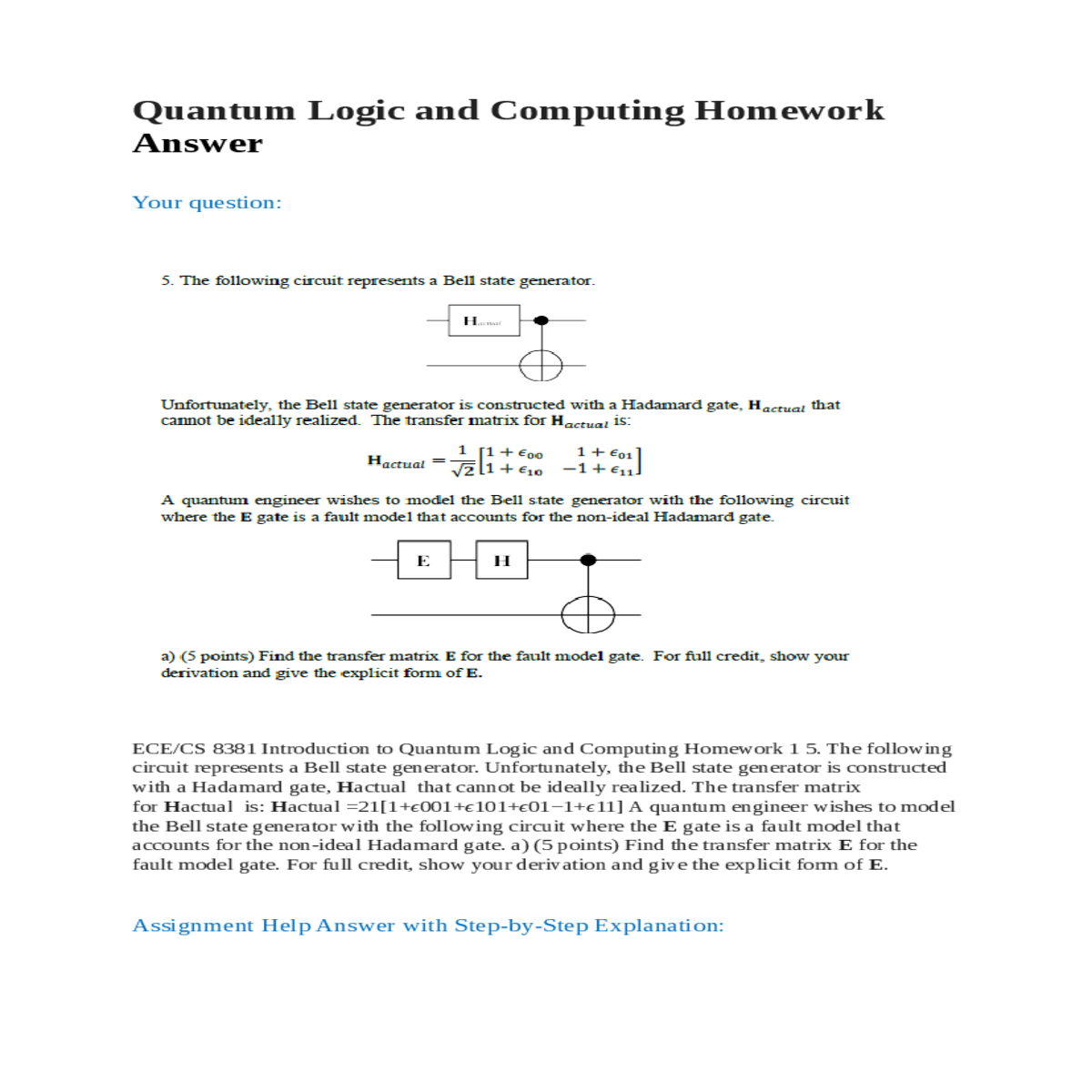 the transfer matrix for the fault model gate sqrt