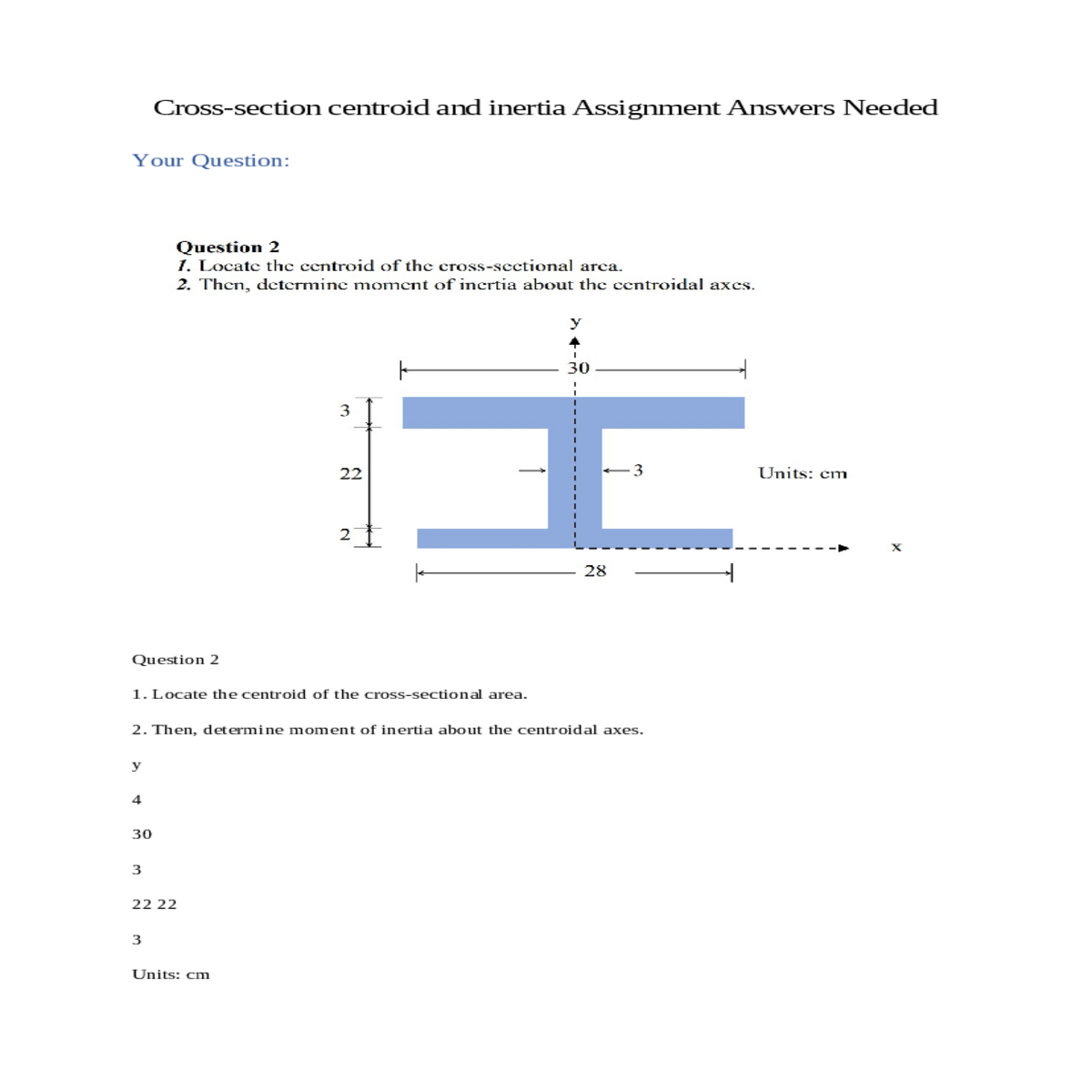 2 determine moment of inertia about the centroidal