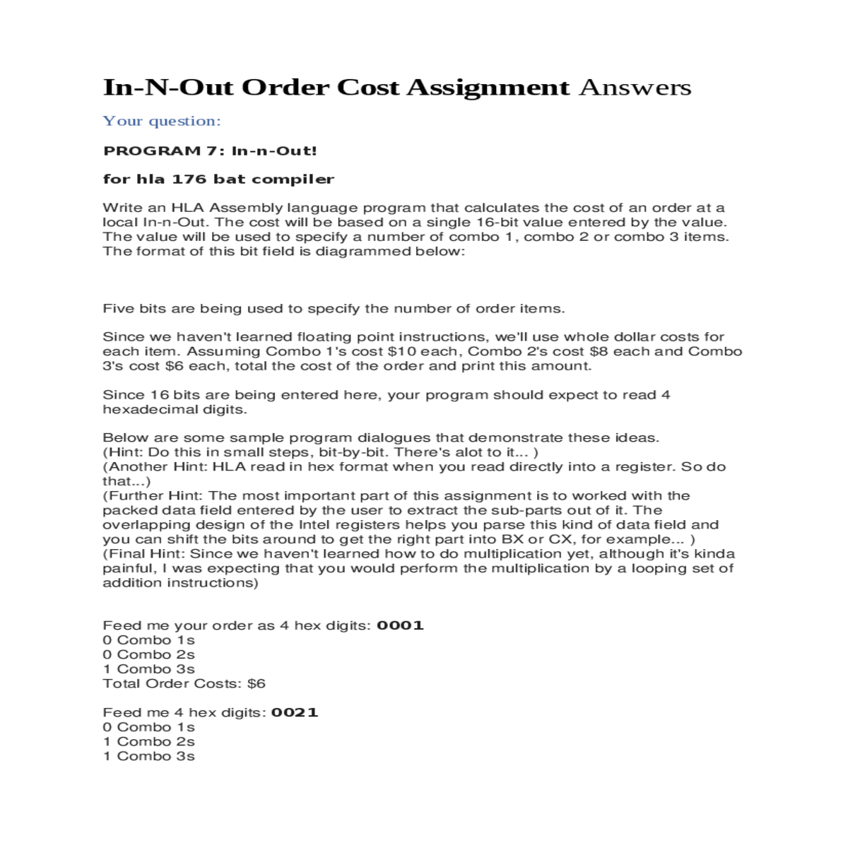 assignment help answers with stepbystep explanatio