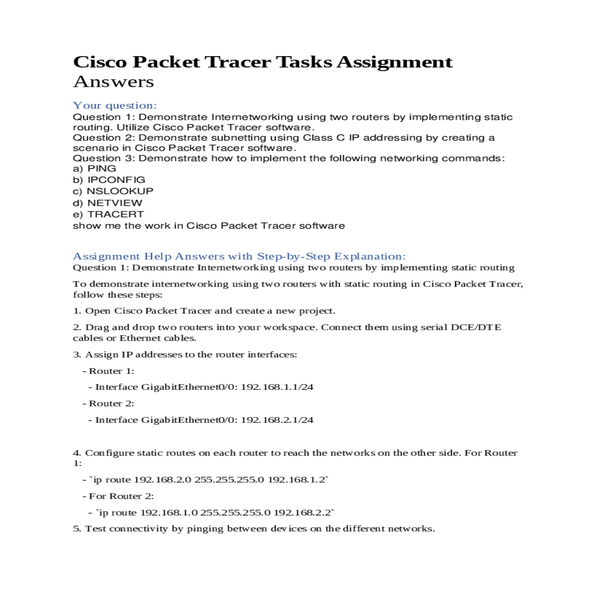 create network scenario cisco packet tracer
