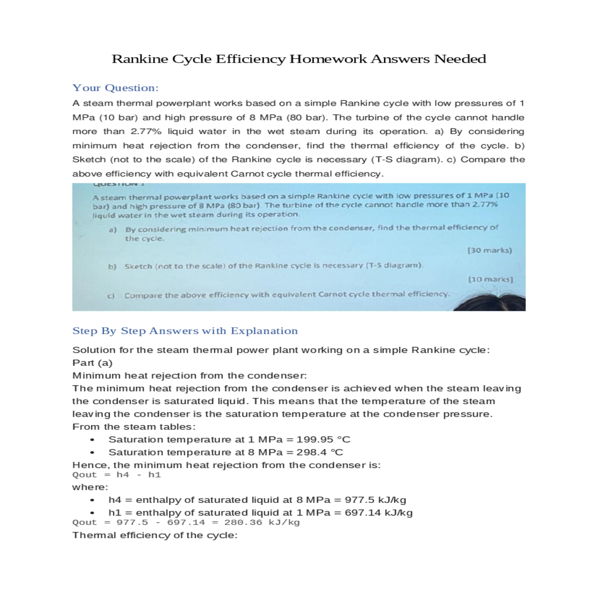 the rankine cycle more realistic model for steam p