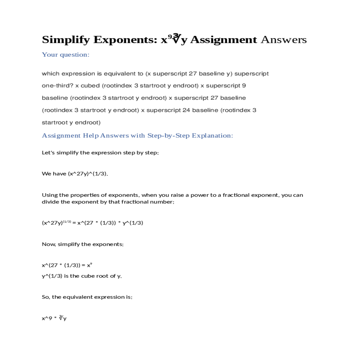 rootindex 3 startroot y endroot x superscript 24 b