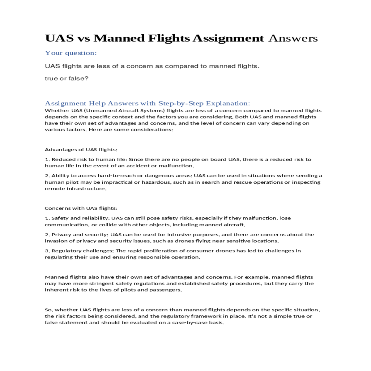 safety and reliability uas can still pose safety r