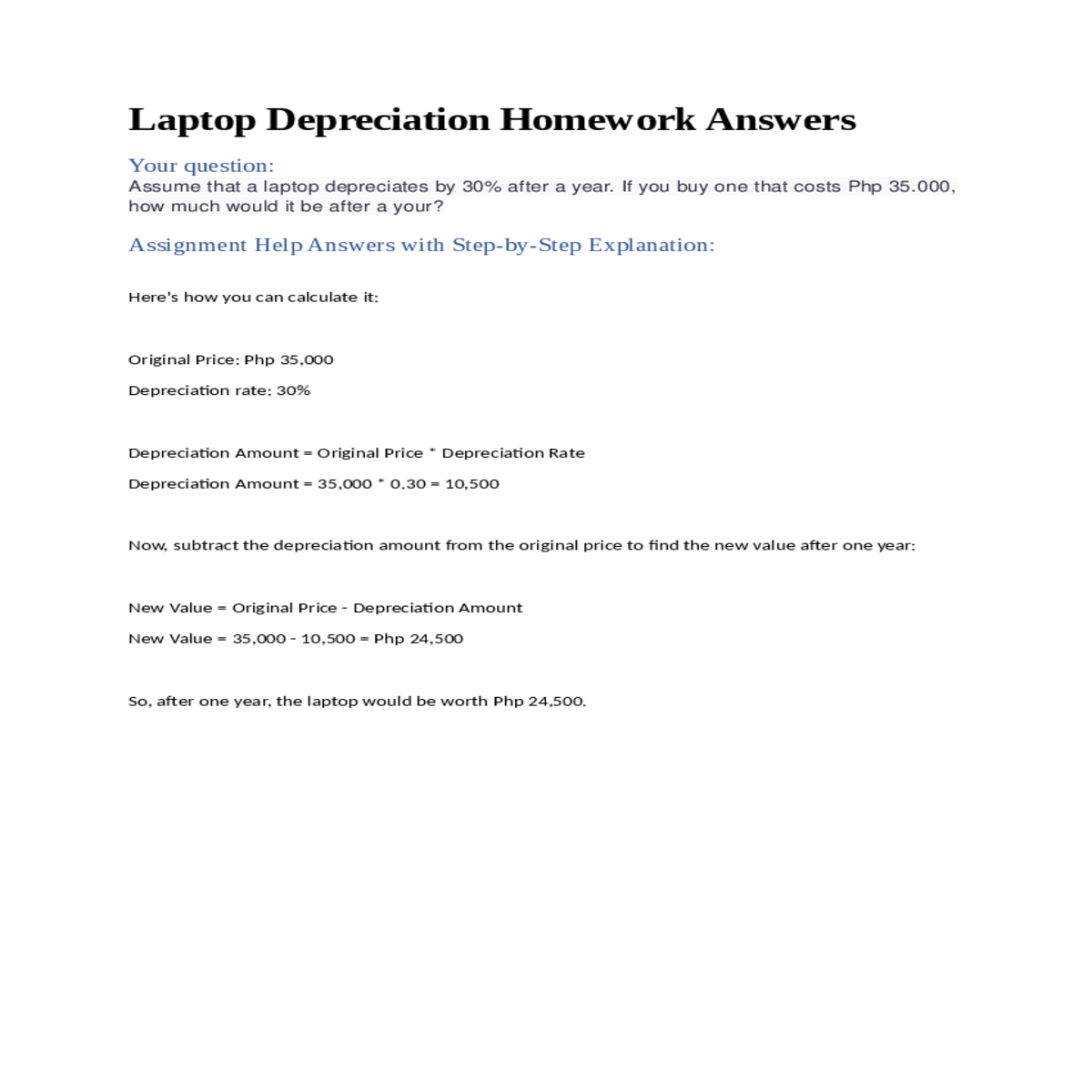 assignment help answers with stepbystep explanatio