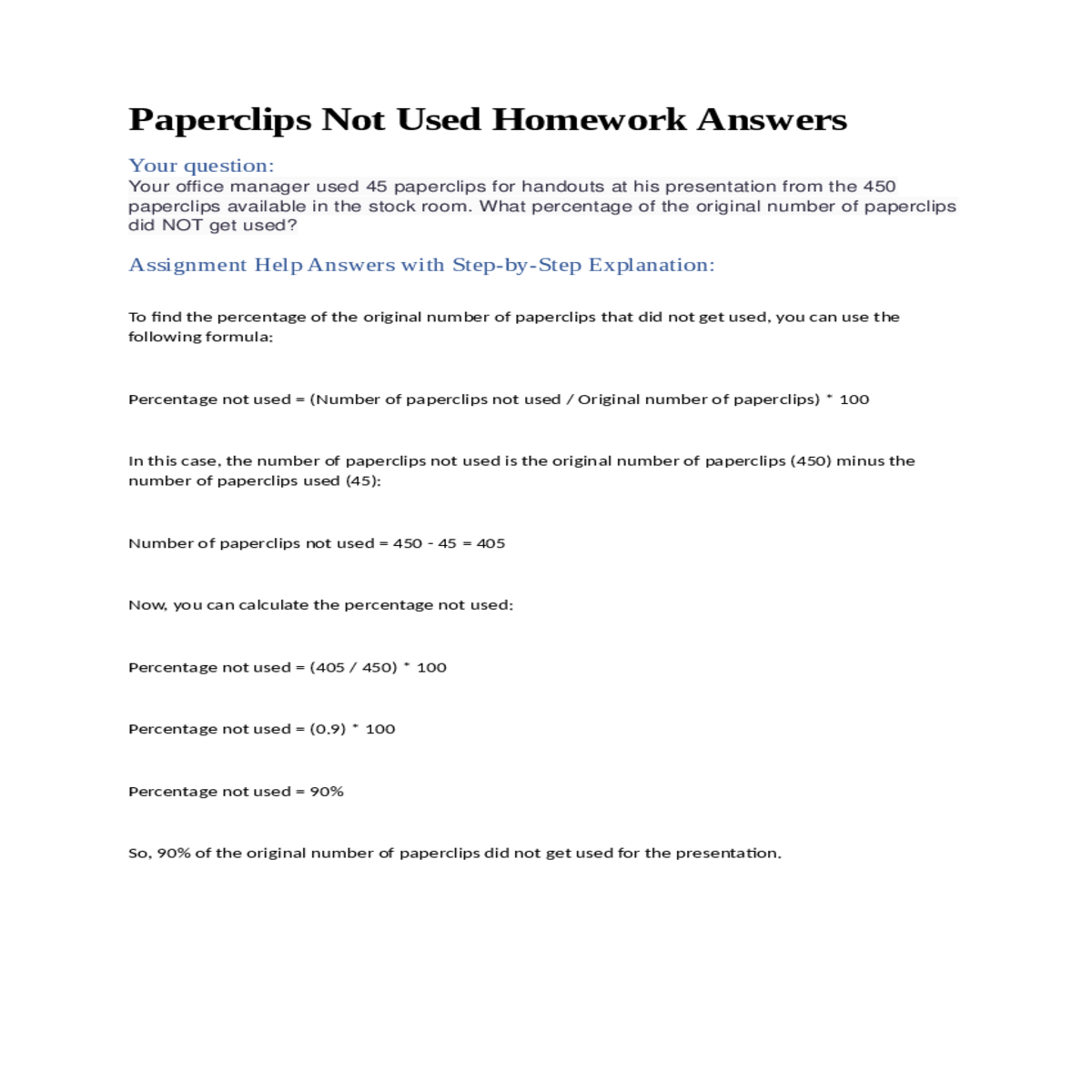 assignment help answers with stepbystep explanatio