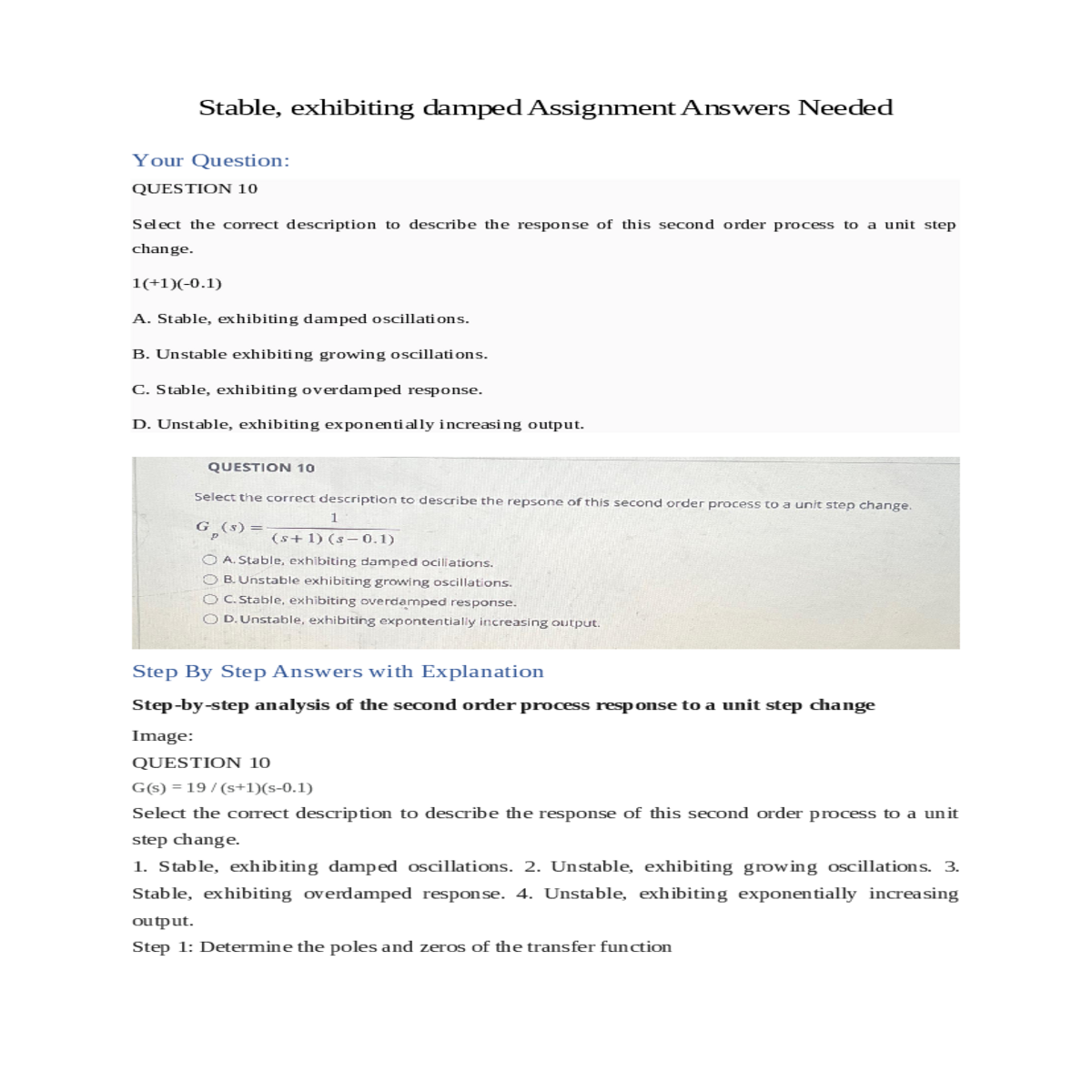 450word explanation of the second order process re