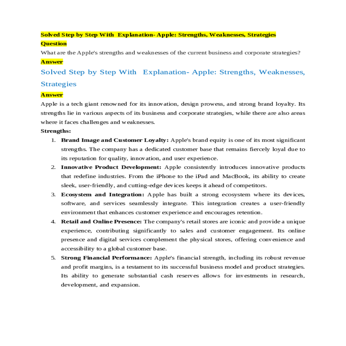 testament its successful business model and produc